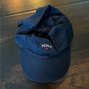 Noah NYC Navy Blue Baseball Cap with Red Cross Logo